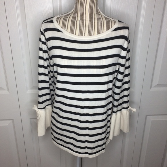 LOFT Sweaters - LOFT Outlet white and black striped sweater